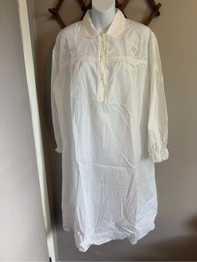 Vintage Biancheria dyben White Cotton Lace Nightgown Italian NWOT Size 5 (XL)